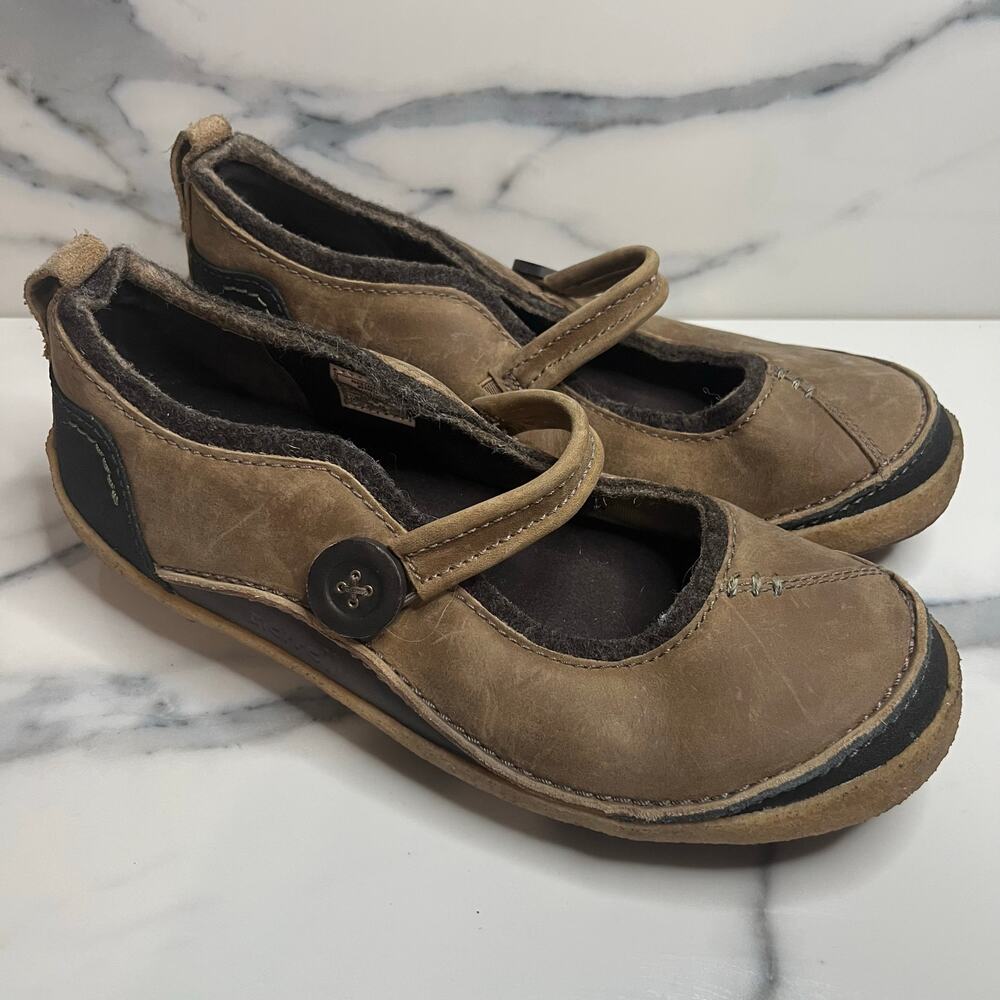 Merrell Womens Brown Leather Paris Caramel Mary Jane Shoes Sz 8.5 Outdoor Hiking